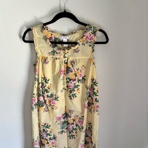 Cottagecore Adonna Floral Button-Down Nightgown 100% cotton in size small